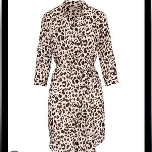 L’Agence Leopard Print silk shirtdress, size small